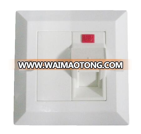 Single Port Beveled Type Network UTP Cat5e CAT6 Wall Faceplate